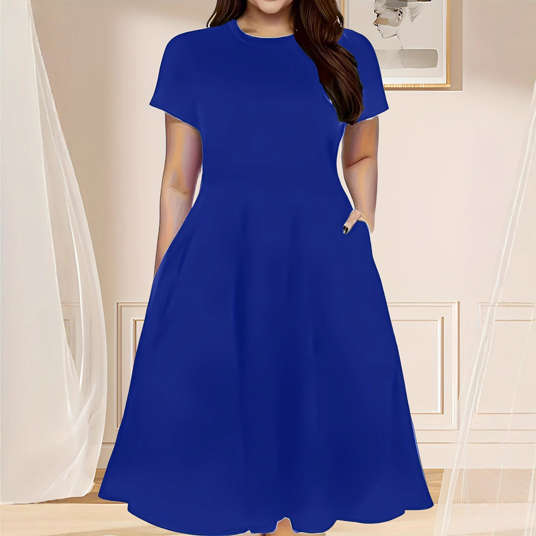 Damen lässiges Maxikleid mit praktischen Seitentaschen und elegantem Schnitt EB