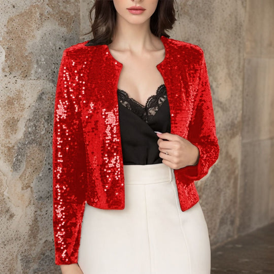 Damen Paillettenjacke Im Modernen Schnitt EB