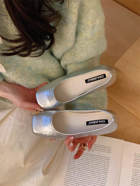 Damen Ballerinas mit polka Punkte Design und komfortablem Innenfutter EB