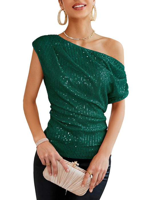 Damen schulterfreies Glamour-Shirt EB