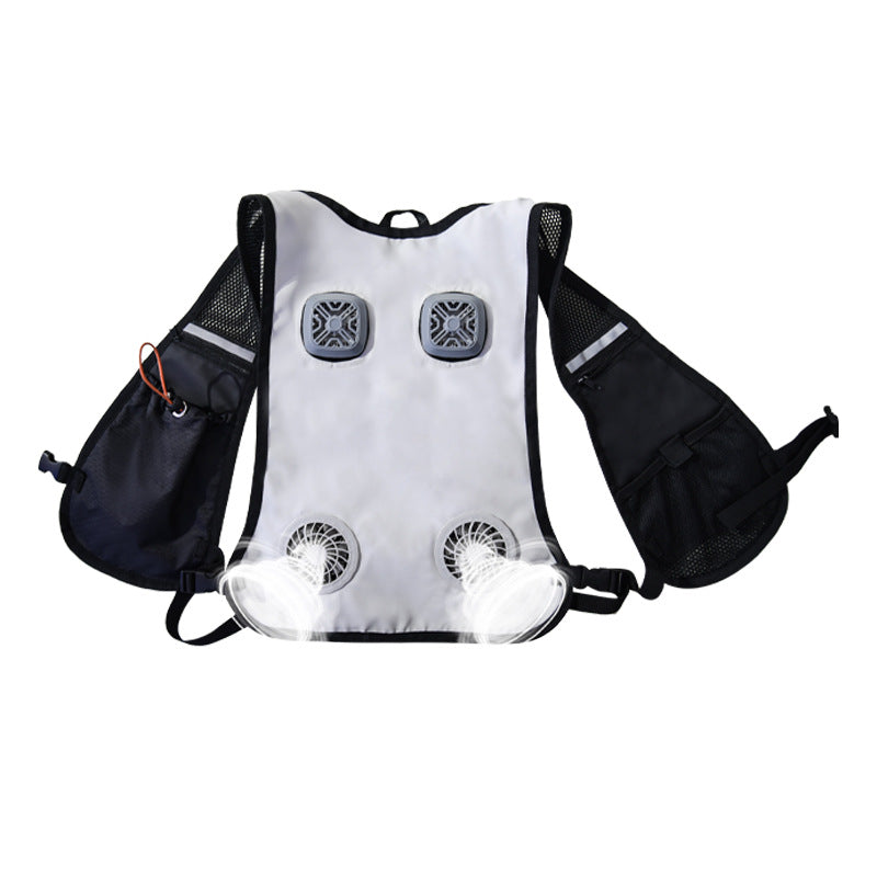 Unisex nan ultraleichte Ventilationsweste mit Mehrfachlüftersystem, Netzgewebe‑Trägern und Akkufach R&B