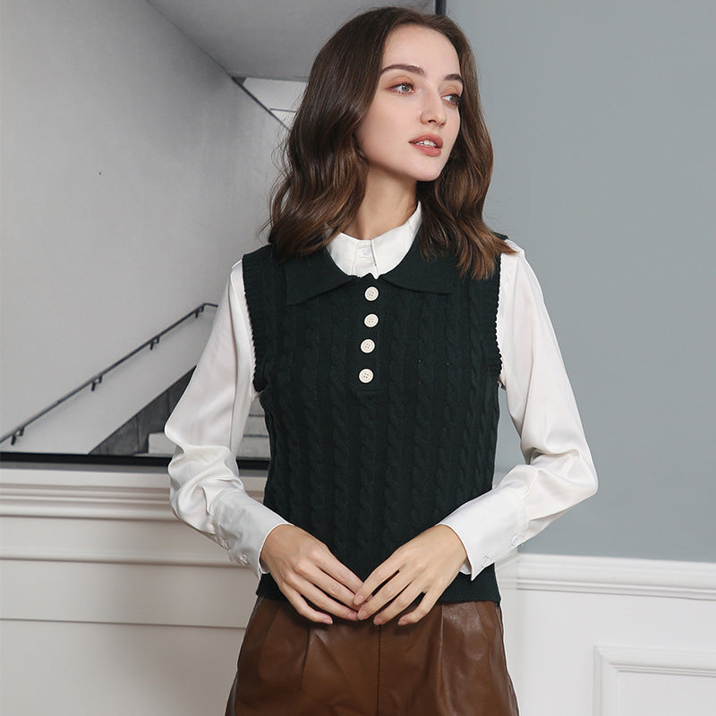 Damen Stricktop mit Kollo EB