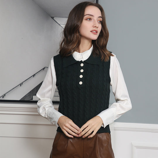 Damen Stricktop mit Kollo EB