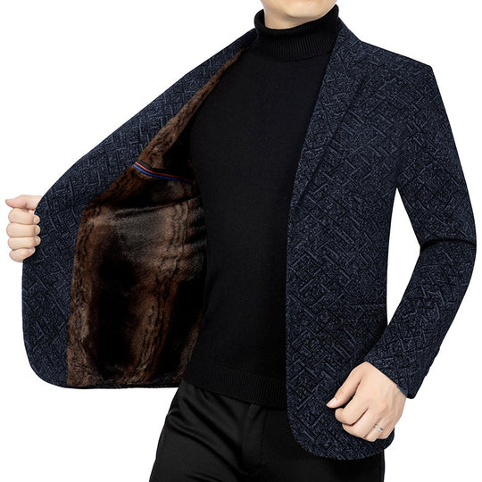 Herren Jacquard-Sakko im City-Stil aus Wollmix, unstrukturiert und halbgefüttert EB