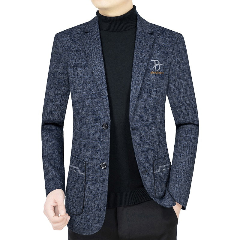 Herren Modernes Einreihiges City-Blazer mit aufgesetzten Taschen und leichter Halbfütterung EB