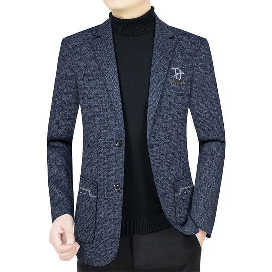 Herren Modernes Einreihiges City-Blazer mit aufgesetzten Taschen und leichter Halbfütterung EB