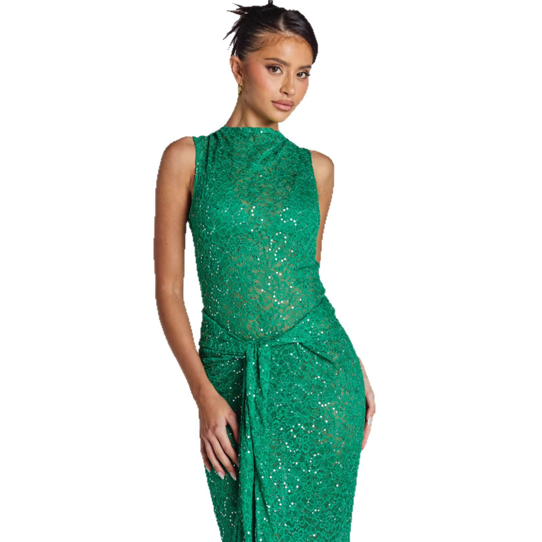 Damen Glamouröses Abendkleid mit aufwendigem Paillettenbesatz und figurbetontem Schnitt EB