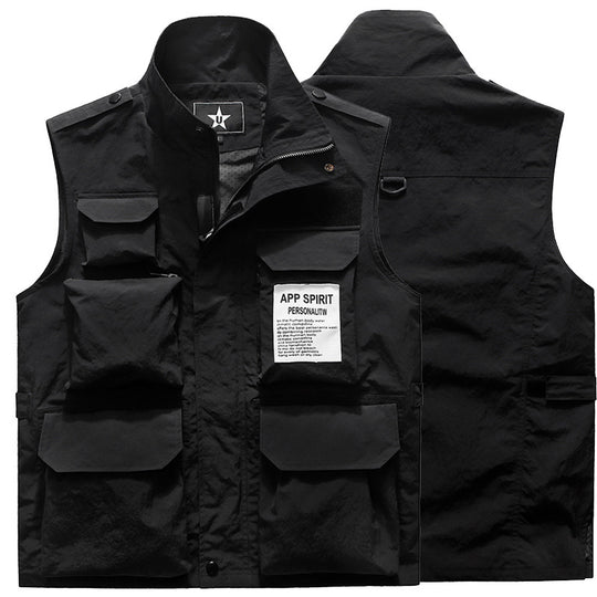 Herren Multifunktionale Mehrfachtaschen-Weste mit Stehkragen EB