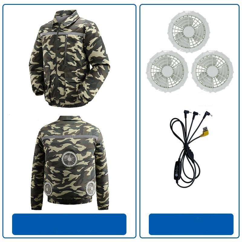 Herren nan belüftete Arbeitsjacke mit integrierten Lüftern, USB-Stromanschluss und reflektierenden Einsätzen EB