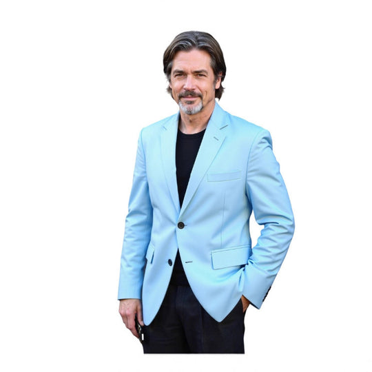 Herren nan taillierter Business-Blazer aus Stretchgewebe mit Brusttasche und schlanker Silhouette EB