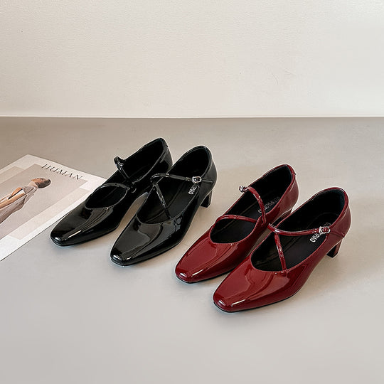 Damen Elegante Mary Jane Schuhe mit modischem Riemchen EB