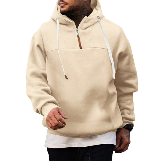 Herren lässiger Kapuzenpullover mit hochwertigem Reißverschluss und strukturiertem Stoff EB