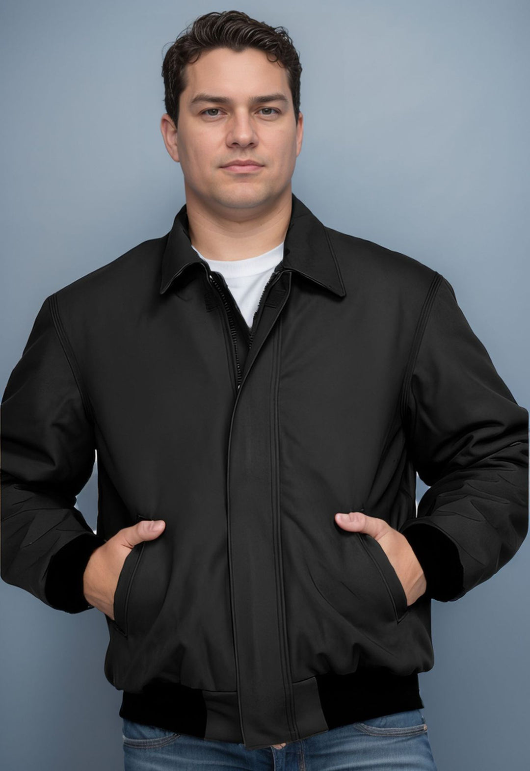 Herren stilvolle Bomberjacke mit praktischen Taschen und elastischem Bund EB