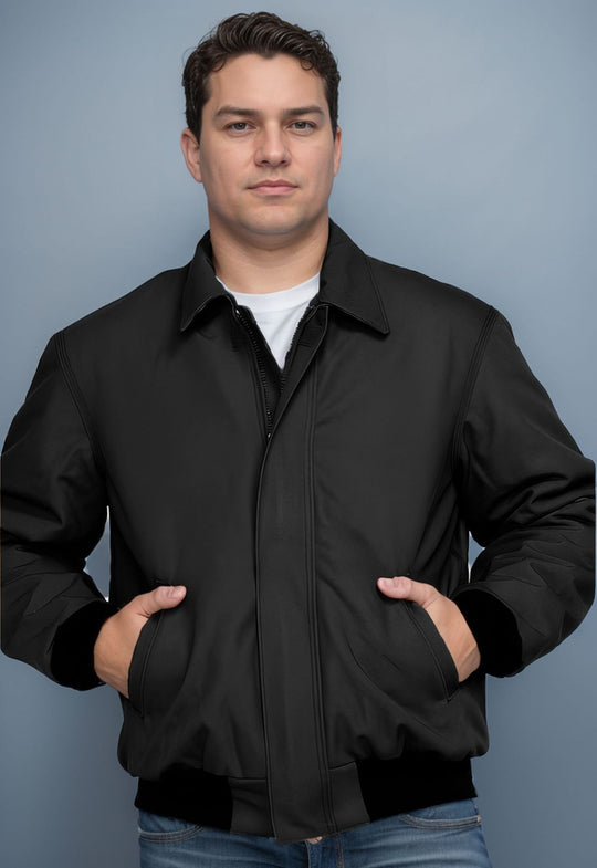 Herren stilvolle Bomberjacke mit praktischen Taschen und elastischem Bund EB