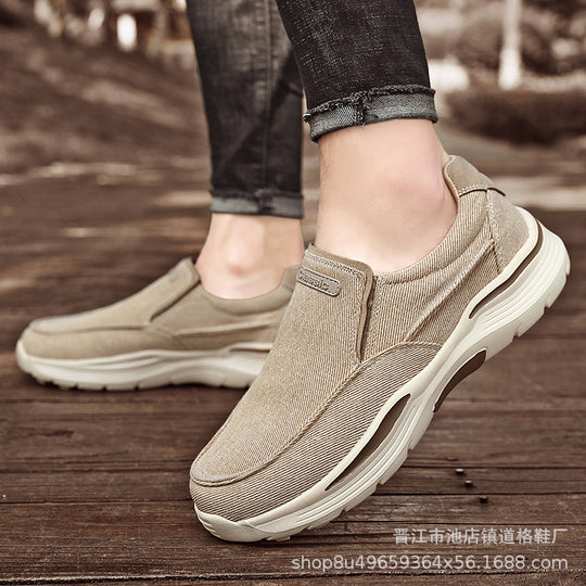 Damen Bequeme Slip-On Sneakers mit elastischem Obermaterial und rutschfester Sohle EB
