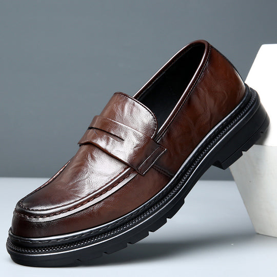 Herren Elegante Ledermokassins mit rutschfester Sohle EB