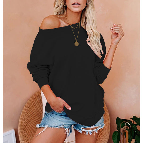 Damen Oversized Sweatshirt mit Schulterdesign EB