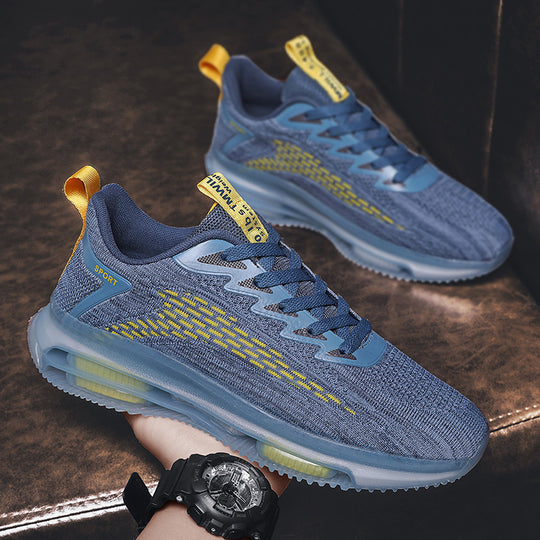 Unisex Air‑Cushion Performance‑Sneaker mit sichtbarer Luftkammer, atmungsaktivem Strickoberteil und gepolstertem Fersenkragen EB