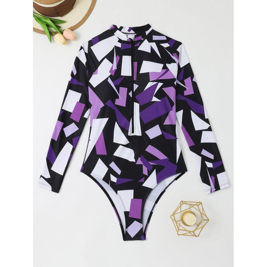 Damen Surfanzug mit geometrischem Design und praktischem Reißverschluss EB