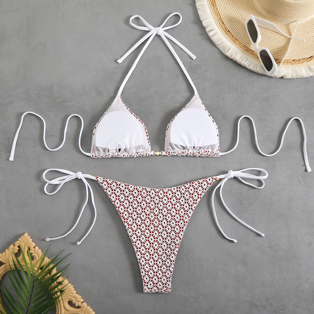 Damen Triangel-Bikini-Set mit verspielten Rüschendetails EB