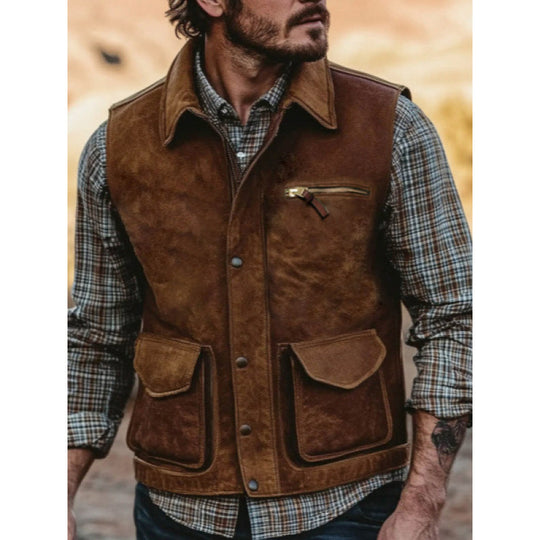 Damen Weste aus hochwertigem Wildleder mit praktischen Taschen EB