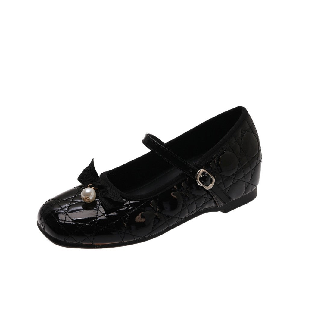 Damen Ballerinas mit eleganter Schnallenverzierung und hochwertiger Ledernarbung EB