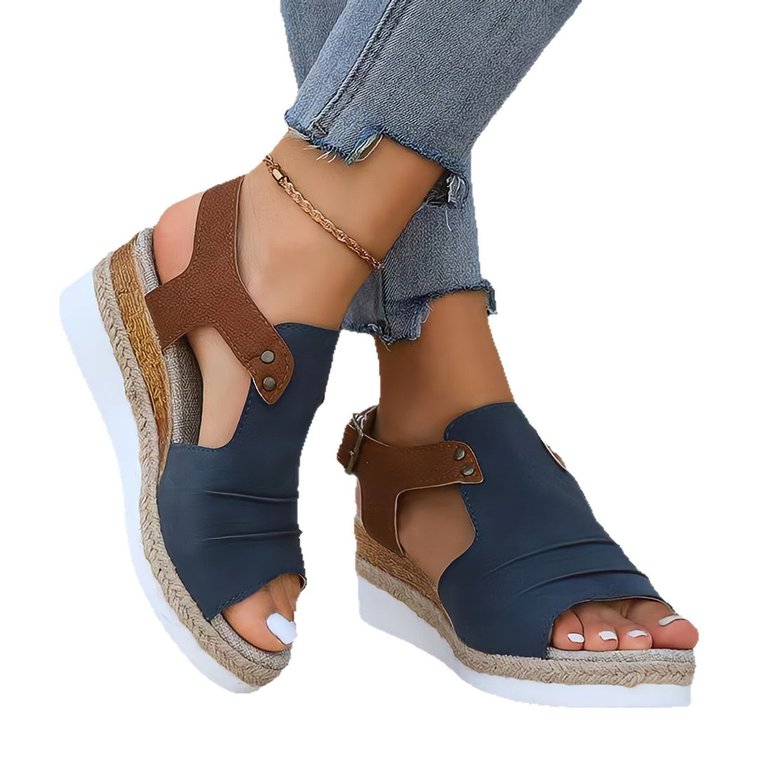 Damen Komfortable Espadrilles mit offener Zehenpartie EB
