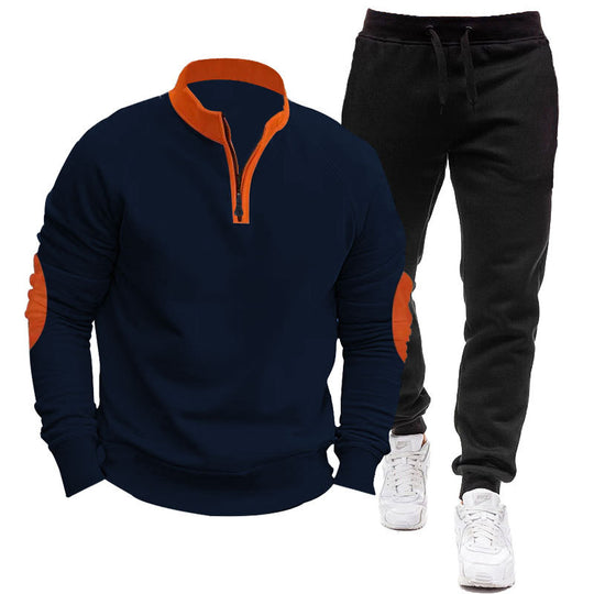 Herren Sportliches Hoodie- und Jogginganzug-Set mit kontrastierenden Ärmelakzenten EB