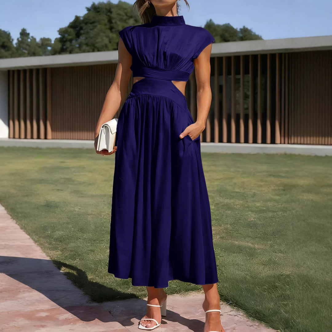 Damen Maxikleid mit elegantem Wickeldesign und raffiniertem Cut-Out EB