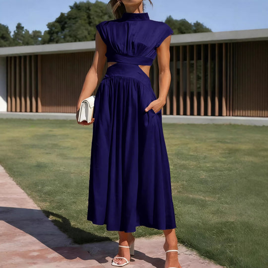 Damen Maxikleid mit elegantem Wickeldesign und raffiniertem Cut-Out EB
