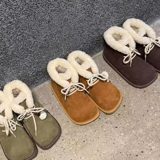 Damen Kuschelige Winterboots mit weichem Kunstfellkragen EB