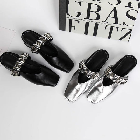 Damen Slingback Ballerinas mit dekorativem Riemendesign EB