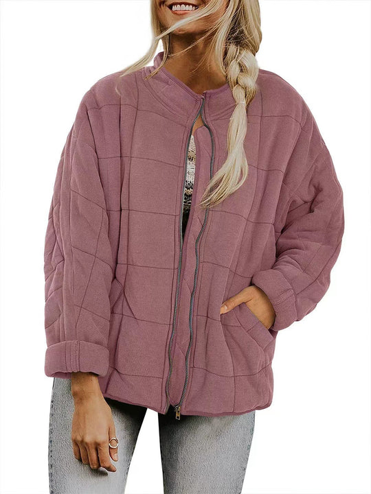 Damen Quilted Jacke mit praktischen Taschen und schnittfestem Design EB