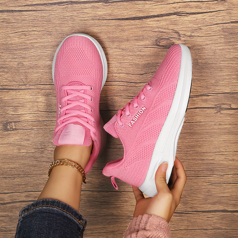 Damen Sportliche Lifestyle Sneakers aus atmungsaktivem Mesh mit dämpfender Sohle EB