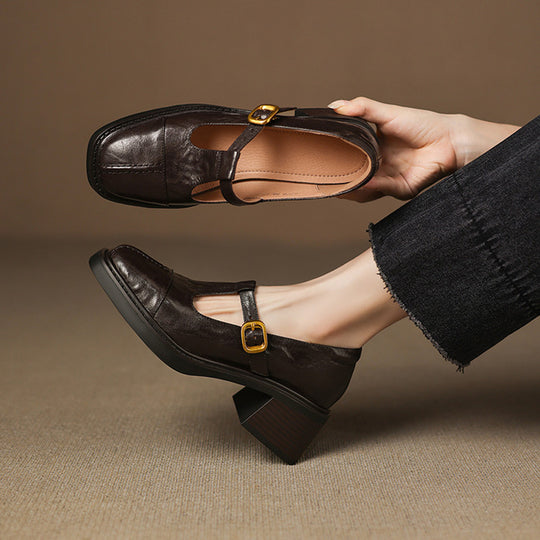 Damen Elegante Ballerinas mit modischer Schnallenverzierung EB