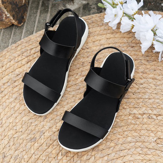 Damen Komfortable Riemensandalen mit gepolstertem Fußbett EB