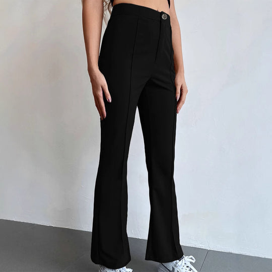 Damen elegante Business-Hose mit seitlichen Eingrifftaschen und schmalem Schnitt EB