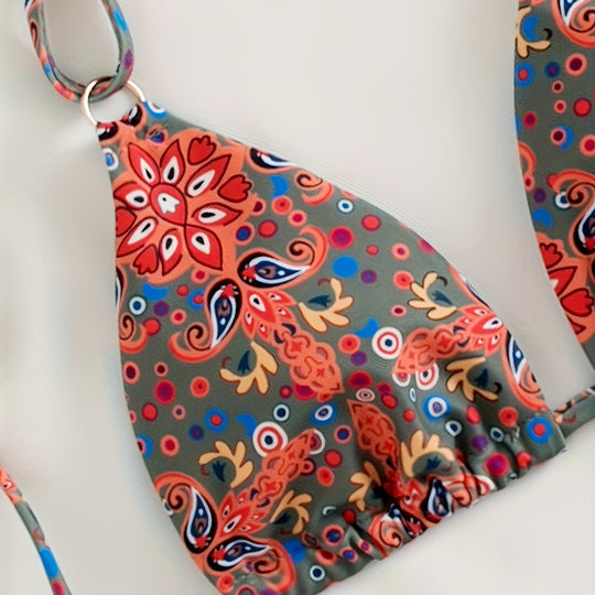 Damen Bikiniset mit verstellbaren Trägern und modernen Schnürdetails EB