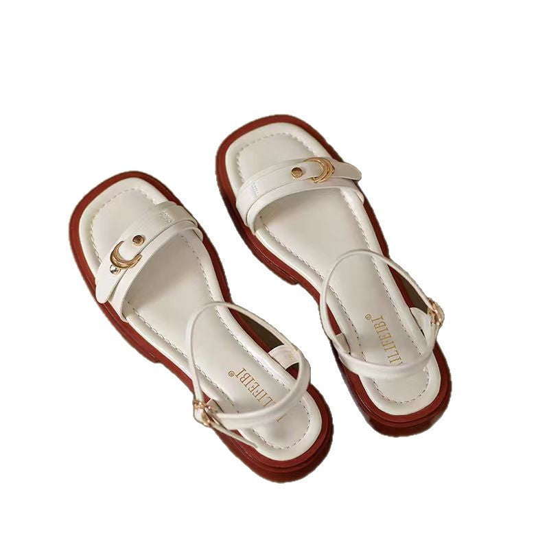 Damen Elegante Riemchen-Sandaletten mit modischer Schnalle EB