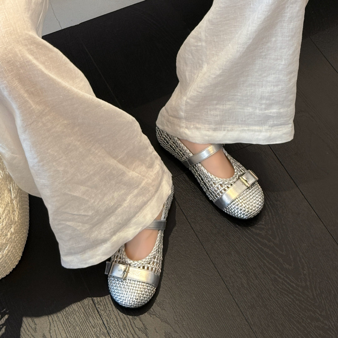 Damen Mary Jane Ballerinas mit modischem Riemchen und eleganter Schnalle EB