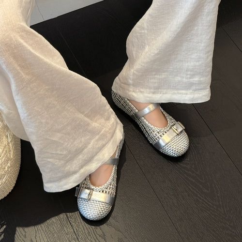 Damen Mary Jane Ballerinas mit modischem Riemchen und eleganter Schnalle EB