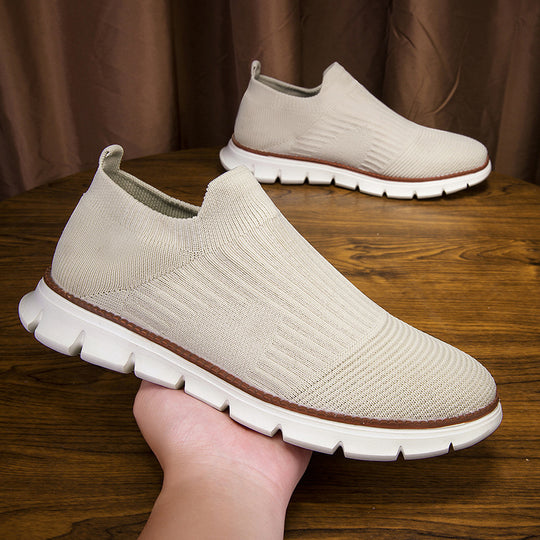 Damen Sportliche Slip-On Sneakers mit flexiblem Strick-Obermaterial EB