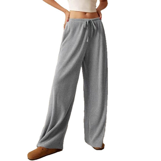 Damen weite Baumwoll-Haremshose mit hoher Taille und praktischem Kordelzug EB
