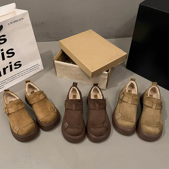 Damen Komfortable Clogs mit modischem Schnallenverschluss und dickem Futtermaterial EB