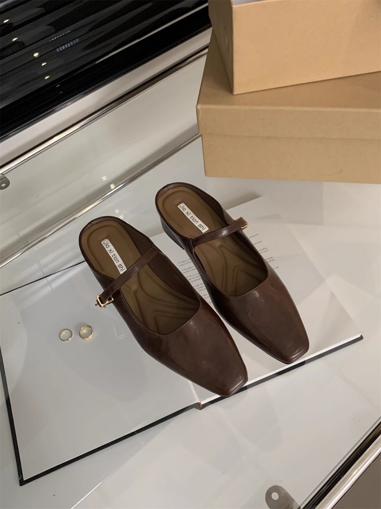 Damen elegante Slip-On Pantoletten mit verstellbarem Riemchen und komfortablem Fußbett EB