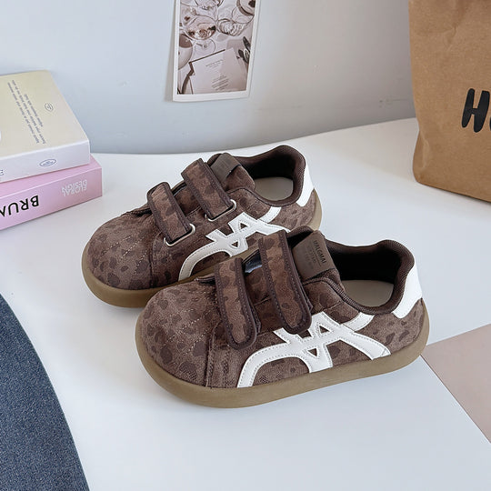 Damen Modische Sneaker mit Klettverschluss und tierischem Design EB