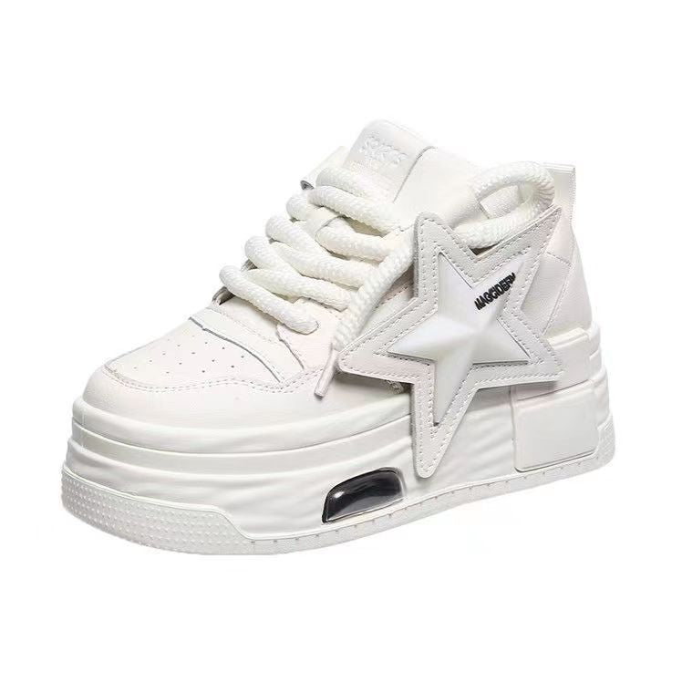 Damen Modische Sneakers mit auffälligem Sternen-Design und bequemer Sohle EB