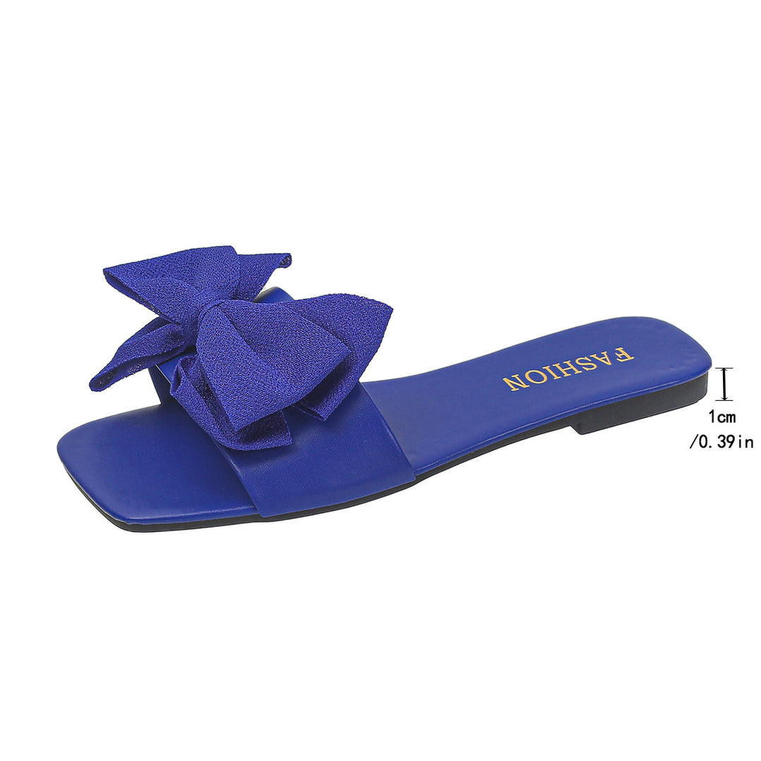 Damen Elegante Slipper mit großzügigem Schleifenverzierungen und glattem Obermaterial EB