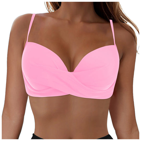 Damen Elegantes Bikinioberteil mit Wickeldesign EB