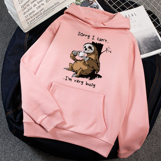 Damen Kapuzensweater mit niedlichem Tiermotiv und verspieltem Spruch EB